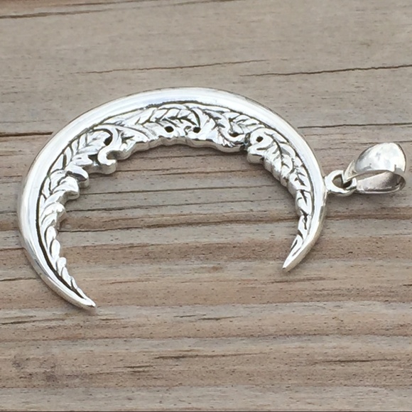 Large Moon Flower Pendant solid .925 Sterling Silver Magick Moon Peter Stone - Picture 2 of 8